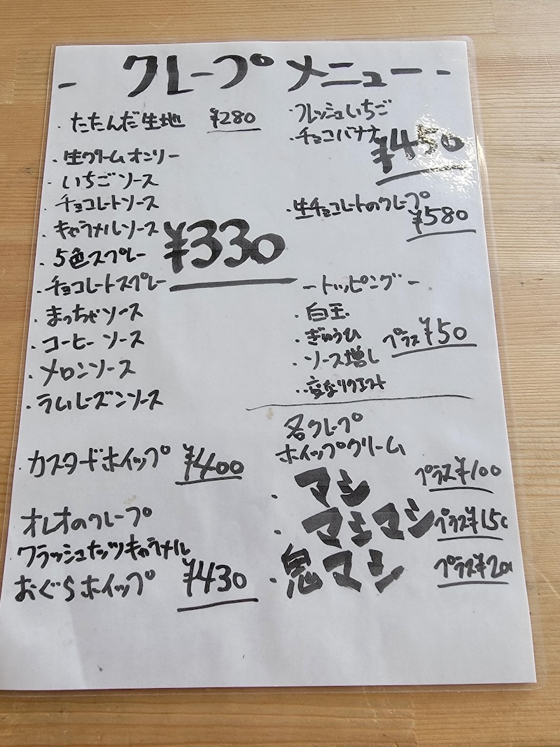 メニュー表